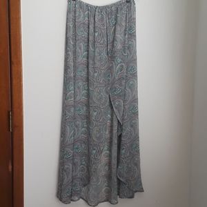 H & M paisley beach coverup maxi skirt Sz L